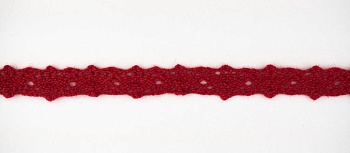 Тесьма кружевная, 10 мм,  цвет красный, ALFA (арт. AF-016-036) Тесьма кружевная, 10 мм,  цвет красный, ALFA (арт. AF-016-036)