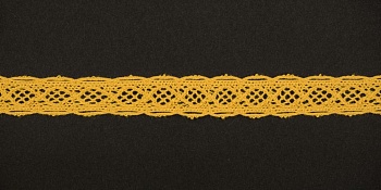 Тесьма кружевная, 14мм,  цвет желтый, ALFA Тесьма кружевная, 14мм,  цвет желтый, ALFA
