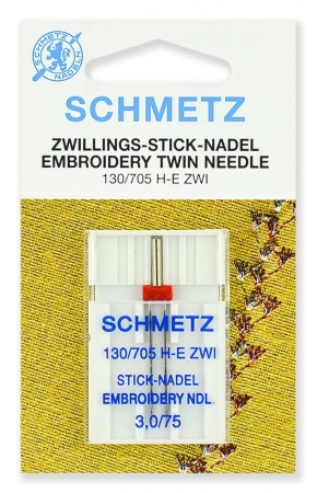 Иглы вышивальные двойные № 75/3,0, 1шт