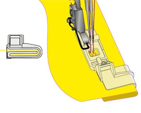 Оверлочная лапка для подрубочного шва для Bernette Funlock 42 и 48