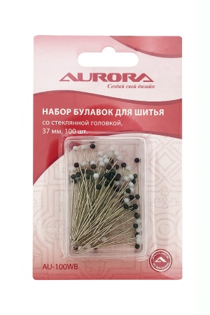 Булавки со стеклянной головкой, черно-белые, 32 мм Булавки со стеклянной головкой, черно-белые, 32 мм