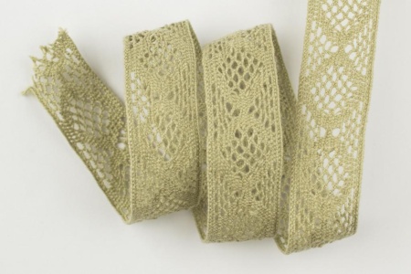 Тесьма кружевная, 12 мм, цвет серый лен, ALFA