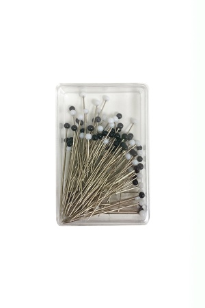 Булавки со стеклянной головкой, черно-белые, 32 мм Булавки со стеклянной головкой, черно-белые, 32 мм