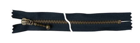 Молния металлическая, однозамковая неразъемная тип 3 (20 см) темная латунь