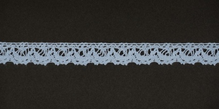 Тесьма кружевная, 14мм,  цвет светло-голубой, ALFA