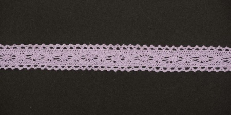 Тесьма кружевная, 14мм,  цвет светло-фиолетовый, ALFA