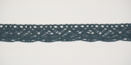 Тесьма кружевная, 16мм,  цвет серый, ALFA