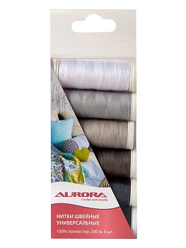 Набор ниток Aurora Классика серый