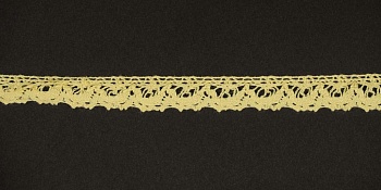 Тесьма кружевная, 14мм,  цвет светло-желтый, ALFA Тесьма кружевная, 14мм,  цвет светло-желтый, ALFA