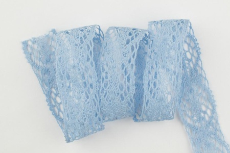 Тесьма кружевная, 13мм,  цвет светло-голубой, ALFA