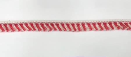 Тесьма кружевная 100% полиэстер, Mauri Angelo (красно-белая)
