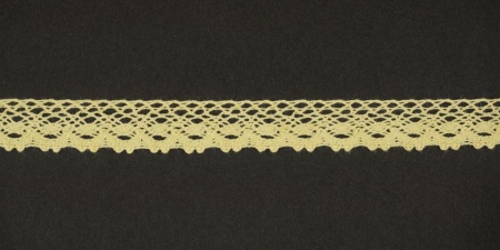 Тесьма кружевная, 18мм,  цвет светло-желтый, ALFA