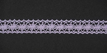 Тесьма кружевная, 12мм, цвет светло-фиолетовый, ALFA (AF-044-027) Тесьма кружевная, 12мм, цвет светло-фиолетовый, ALFA (AF-044-027)
