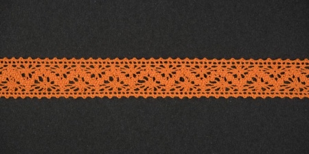 Тесьма кружевная, 15мм, цвет оранжевый, ALFA (AF-086-083)