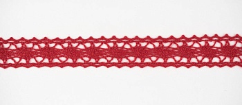 Тесьма кружевная, 12 мм,  цвет красный, ALFA Тесьма кружевная, 12 мм,  цвет красный, ALFA