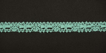 Тесьма кружевная, 13мм, цвет мятный, ALFA (AF-061-075) Тесьма кружевная, 13мм, цвет мятный, ALFA (AF-061-075)